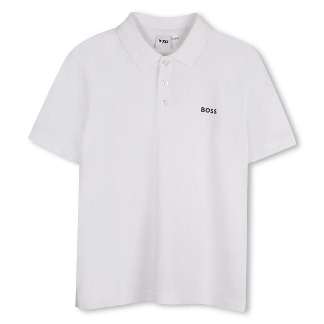 Picture of BOSS Boys Back Logo Polo Shirt - White