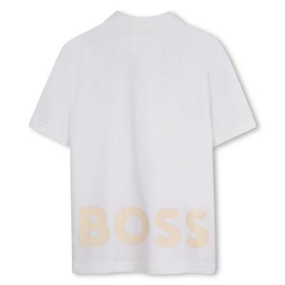 Picture of BOSS Boys Back Logo Polo Shirt - White