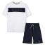 Picture of BOSS Boys Logo Top & Shorts Set - White Navy