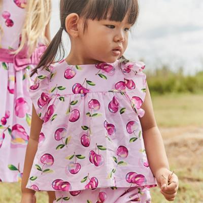 Picture of Mayoral Toddler Girls Summer Cherries Print Jampant Set X 2 -  Malva Pink