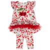 Picture of Daga Girls Fluffy Cherries Ruffle Tunic & Leggings Set X 2 - White Red