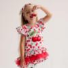Picture of Daga Girls Fluffy Cherries Ruffle Tunic & Leggings Set X 2 - White Red