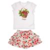 Picture of Daga Girls Fluffy Cherries Top & Ruffle Skort Set X 2 - White Red 