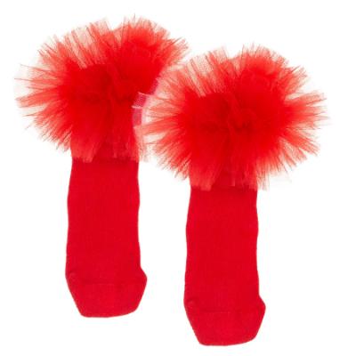 Picture of Daga Girls  Ankle Socks With Tulle - Red