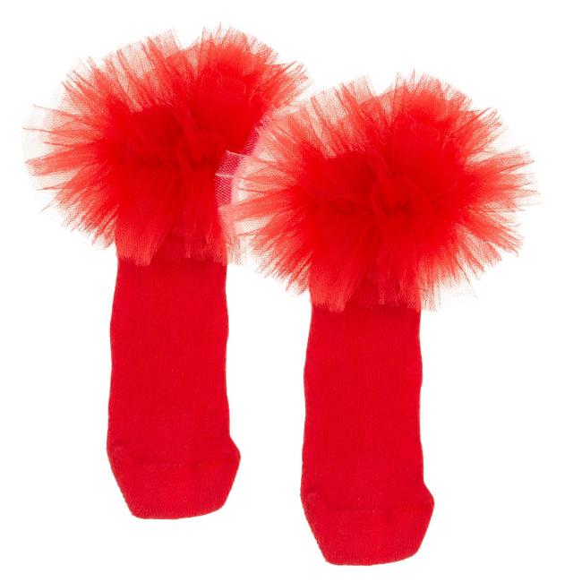 Picture of Daga Girls  Ankle Socks With Tulle - Red