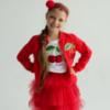 Picture of Daga Girls Fluffy Cherries Applique Top & Tulle Skirt Set X 2 - White Red