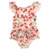 Picture of Daga Girls Fluffy Cherries AOP Print Lycra Swimsuit  - White Red