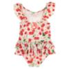 Picture of Daga Girls Fluffy Cherries AOP Print Lycra Swimsuit  - White Red