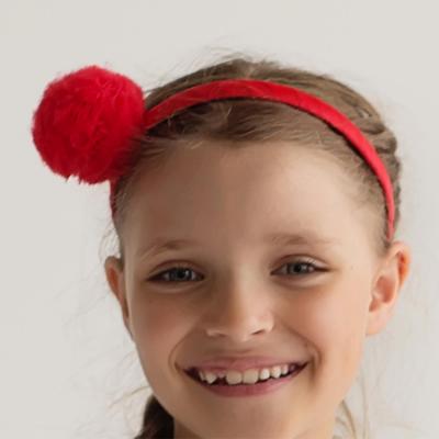 Picture of Daga Girls Fluffy Cherries PomPom Headband - Red
