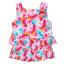 Picture of Mayoral Girls Summer Floral Print Peplum Top & Shorts Set X 2- Magenta Pink