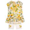 Picture of Daga Girls Sunny Lemons Hi Lo Print Tunic & Leggings Set X 2 - Ivory Yellow