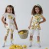 Picture of Daga Girls Sunny Lemons Hi Lo Print Tunic & Leggings Set X 2 - Ivory Yellow