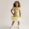 Picture of Daga Girls Sunny Lemons AOP Print Hooded Bomber Jacket - Ivory Yellow