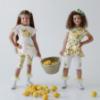 Picture of Daga Girls Sunny Lemons AOP Print Hooded Bomber Jacket - Ivory Yellow