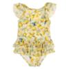 Picture of Daga Girls Sunny Lemons AOP Print Lycra Swimsuit  - Ivory Yellow