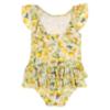 Picture of Daga Girls Sunny Lemons AOP Print Lycra Swimsuit  - Ivory Yellow
