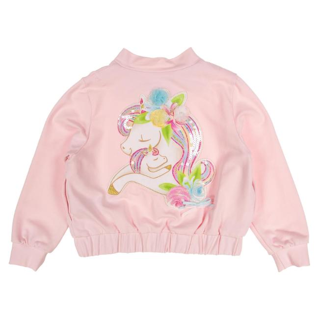 Picture of Daga Girls Unicorns Sequin Applique Bomber Jacket - Pink