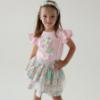 Picture of Daga Girls Unicorns Top & Print Tulle Skirt Set X 2 - Pink Blue 