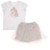 Picture of Daga Girls Unicorns Top & Tulle Skort Set X 2 - White Pink Blue