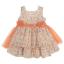 Picture of Miranda  Girls Floral Double Ruffle Dress - White Orange