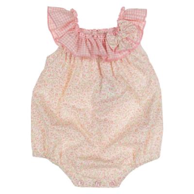 Picture of Miranda Baby Girls Gingham & Floral Romper - Pink