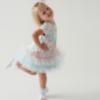Picture of Daga Girls Unicorns AOP Print Tulle Hem Dress  - Blue Pink