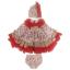 Picture of Ela Confeccion Girls Valentine Dress Panties Bonnet Set X 3 - Red Beige