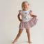 Picture of Daga Girls Flowers Applique Drop Waist Dress - White Pink Blue