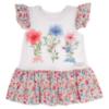 Picture of Daga Girls Flowers Applique Drop Waist Dress - White Pink Blue