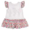 Picture of Daga Girls Flowers Applique Drop Waist Dress - White Pink Blue