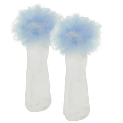 Picture of Daga Girls  Ankle Socks With Tulle - White Blue