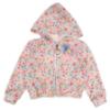 Picture of Daga Girls Flowers AOP Print Hooded Bomber Jacket - White Pink Blue