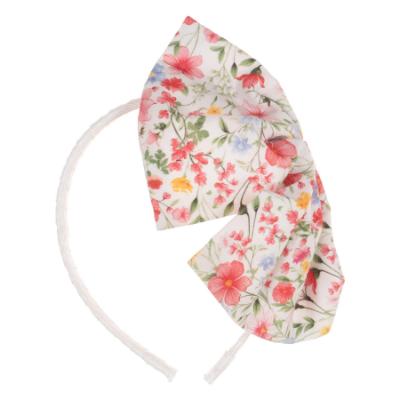 Picture of Daga Girls Flowers Large Bow Headband - White Pink Blue 