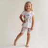 Picture of Daga Girls Flowers Applique Tunic & Print Legging Set X 2 - White Pink Blue 