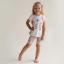 Picture of Daga Girls Flowers Applique Tunic & Print Legging Set X 2 - White Pink Blue 