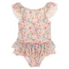 Picture of Daga Girls Flowers  AOP Print Lycra Swimsuit  - White Blue Pink 