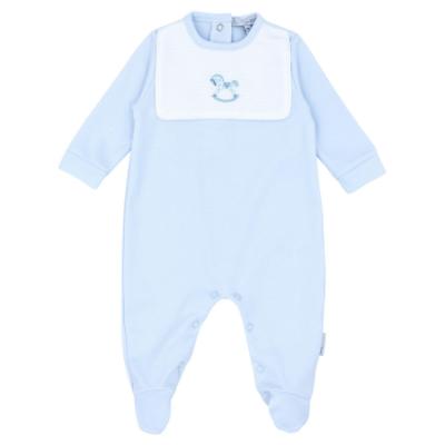 Picture of Blues Baby Boys Rockinghorse Bib Jersey Babygrow  - Blue White 