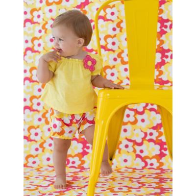 Picture of Agatha Ruiz De La Prada Margarita Flower Shorts Set - Yellow
