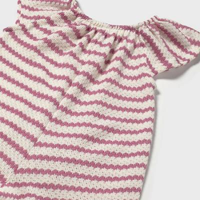 Picture of Mayoral Toddler Girls Summer Crochet Style Playsuit - Orchid Pink