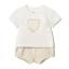 Picture of Mayoral Newborn Boys Jersey Teddy Ribbed Shorts Set - Beige 