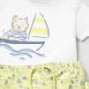 Picture of Mayoral Toddler Boys Summer T-shirt & Sailboat Swim Shorts Set  X 2 - White Blue Acid Yellow