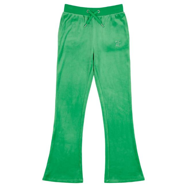 Picture of Juicy Couture Girls Diamante Bootcut Velour Jogger - Green Bee