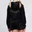 Picture of Juicy Couture Girls Arch Zip Through Diamante Velour Hoodie - Black