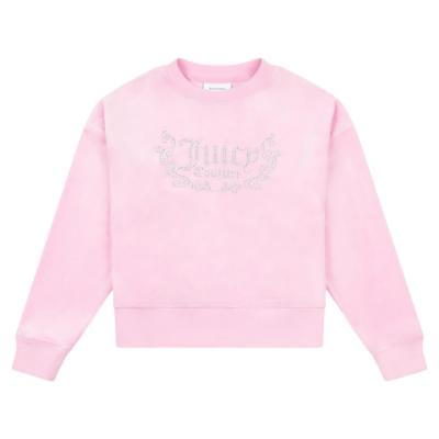 Picture of Juicy Couture Girls Crew Neck Velour Sweater - Pinky Lilac Chiffon