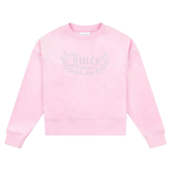Picture of Juicy Couture Girls Crew Neck Velour Sweater - Pinky Lilac Chiffon