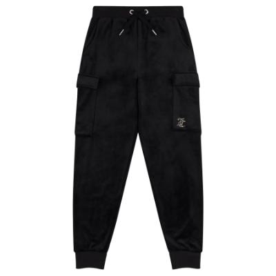 Picture of Juicy Couture Girls Cargo Cuffed Velour Joggers - Jet Black