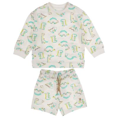 Picture of Mayoral Toddler Boys Summer Dinosaur Pullover & Shorts Set  X 2 - White Green