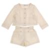 Picture of Mayoral Toddler Girls Summer Jacket & Shorts Set  X 2 - Ivory Gold
