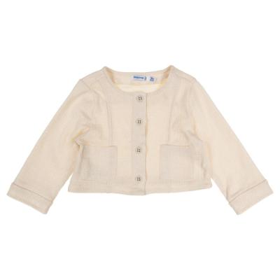 Picture of Mayoral Toddler Girls Summer Jacket & Shorts Set  X 2 - Ivory Gold