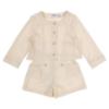 Picture of Mayoral Toddler Girls Summer Jacket & Shorts Set  X 2 - Ivory Gold
